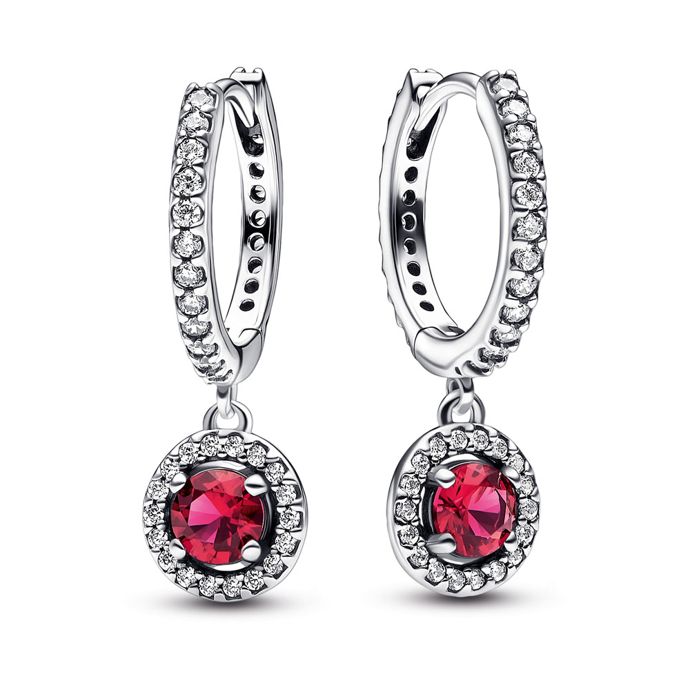 Pandora Sparkling Red Hoop Earrings