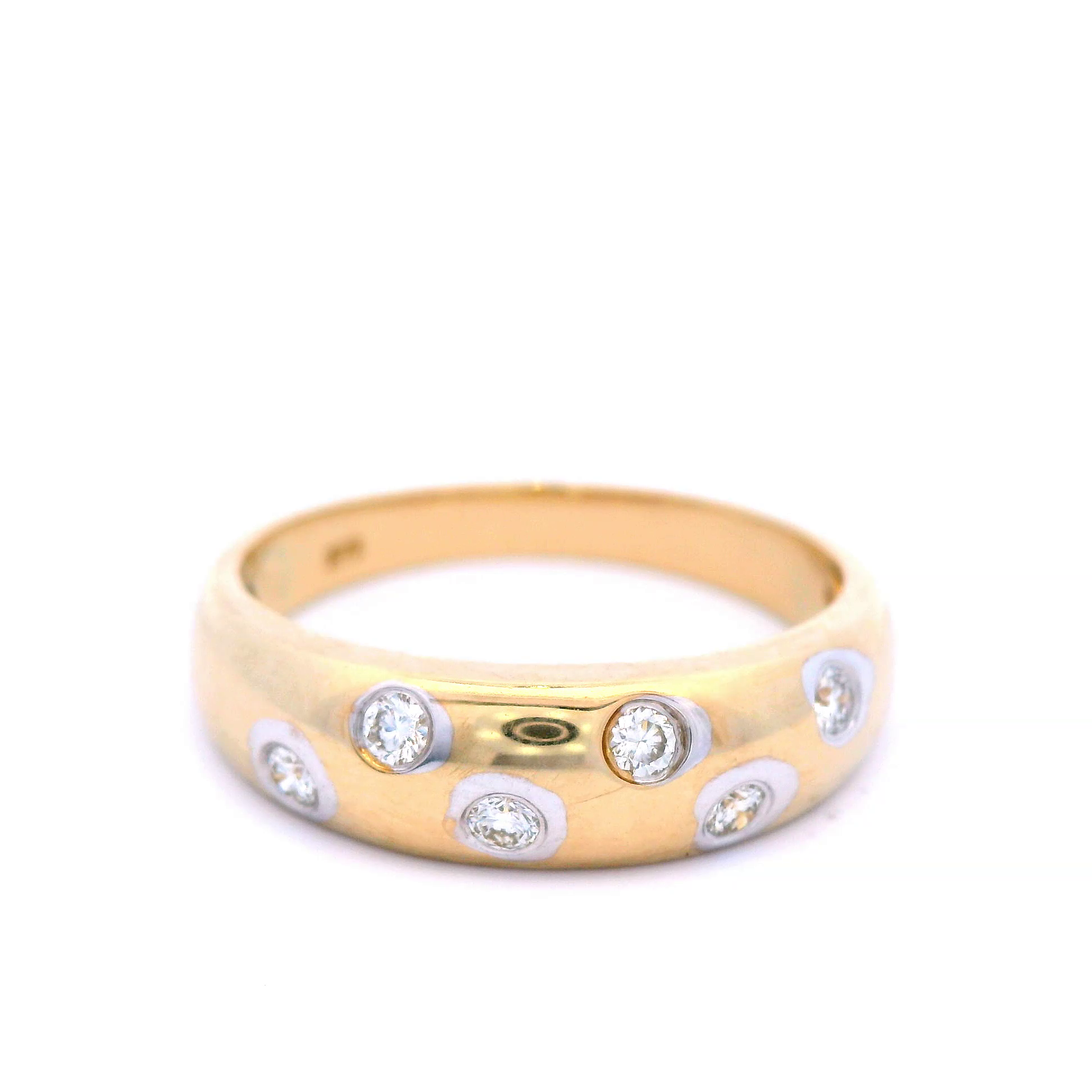 Hammer Set Diamond Dress Ring in 9ct Yellow Gold