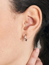Ania Haie Silver Pearl Cabochon Huggie Hoop Earrings
