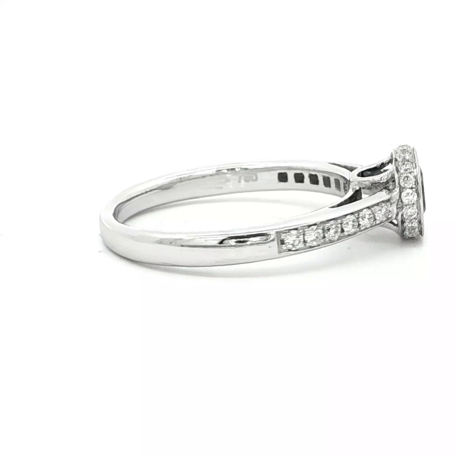 Black Diamond Ring in 18 Carat White Gold