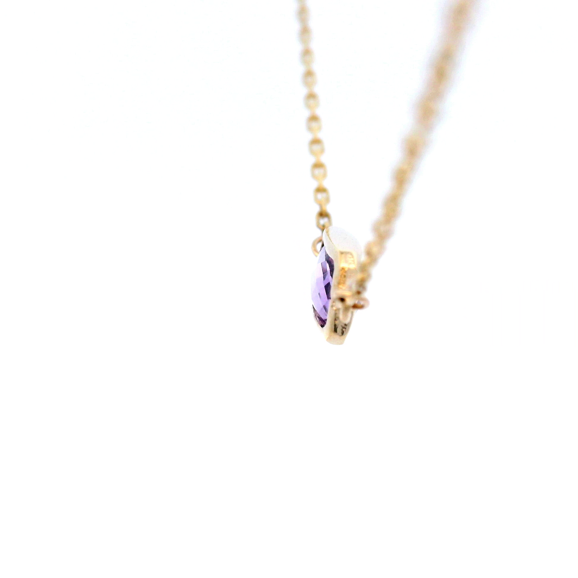 Faceted Amethyst Necklace in Yellow Gold