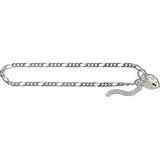Diamond Cut Figaro Link Bracelet with Bevelled Edge in Sterling Silver