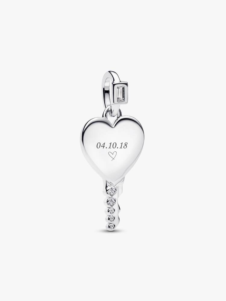 Pandora Engravable Heart Key Pendant