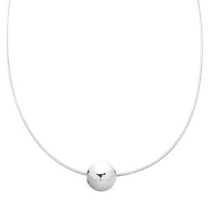 Omega Chain with Silver Ball Pendant Necklace