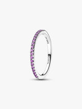 Pandora Sparkling Purple Half-Eternity Band Ring