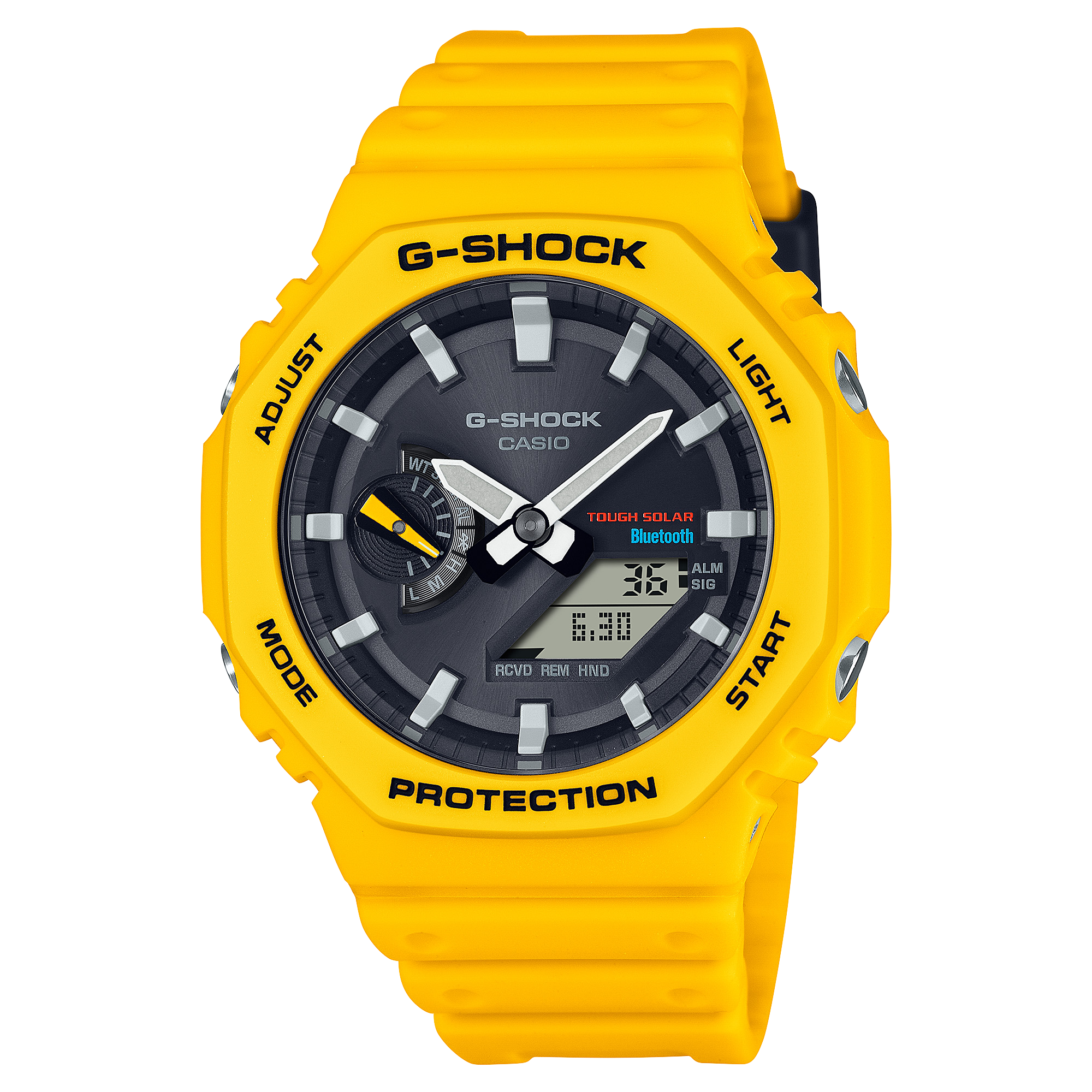 Casio G-Shock Yellow Ana-Digi Mobile Link Bluetooth Watch GA-B2100