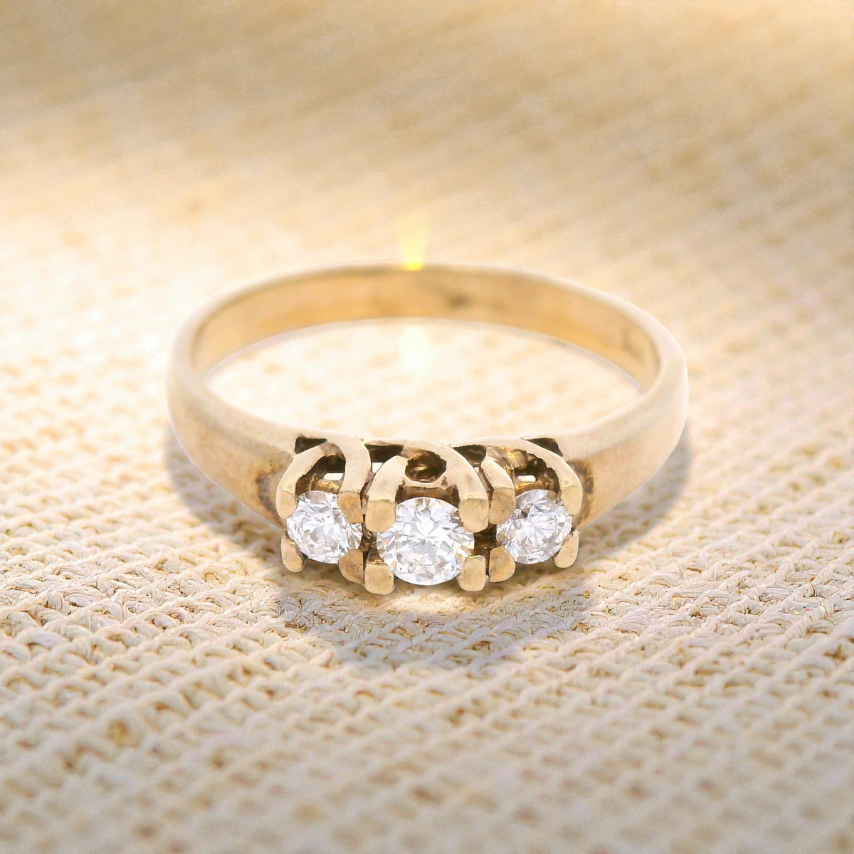 Trilogy Diamond Dress Ring in Yellow Gold