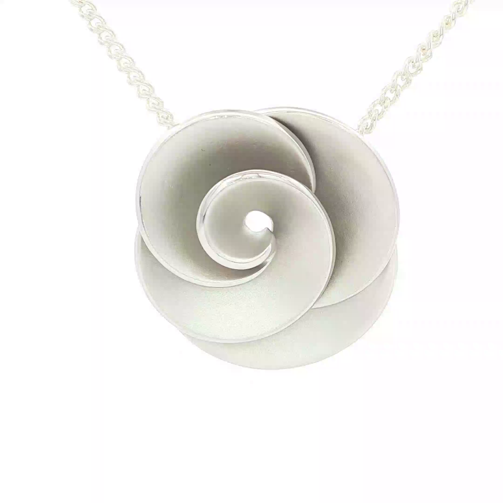 Spiral Floral Sterling Silver Pendant