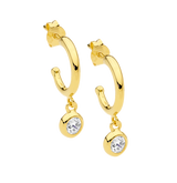 Ellani Gold Drop Hoop Earrings