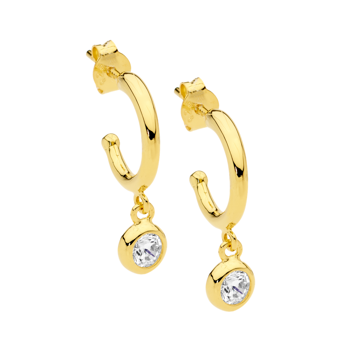 Ellani Gold Drop Hoop Earrings