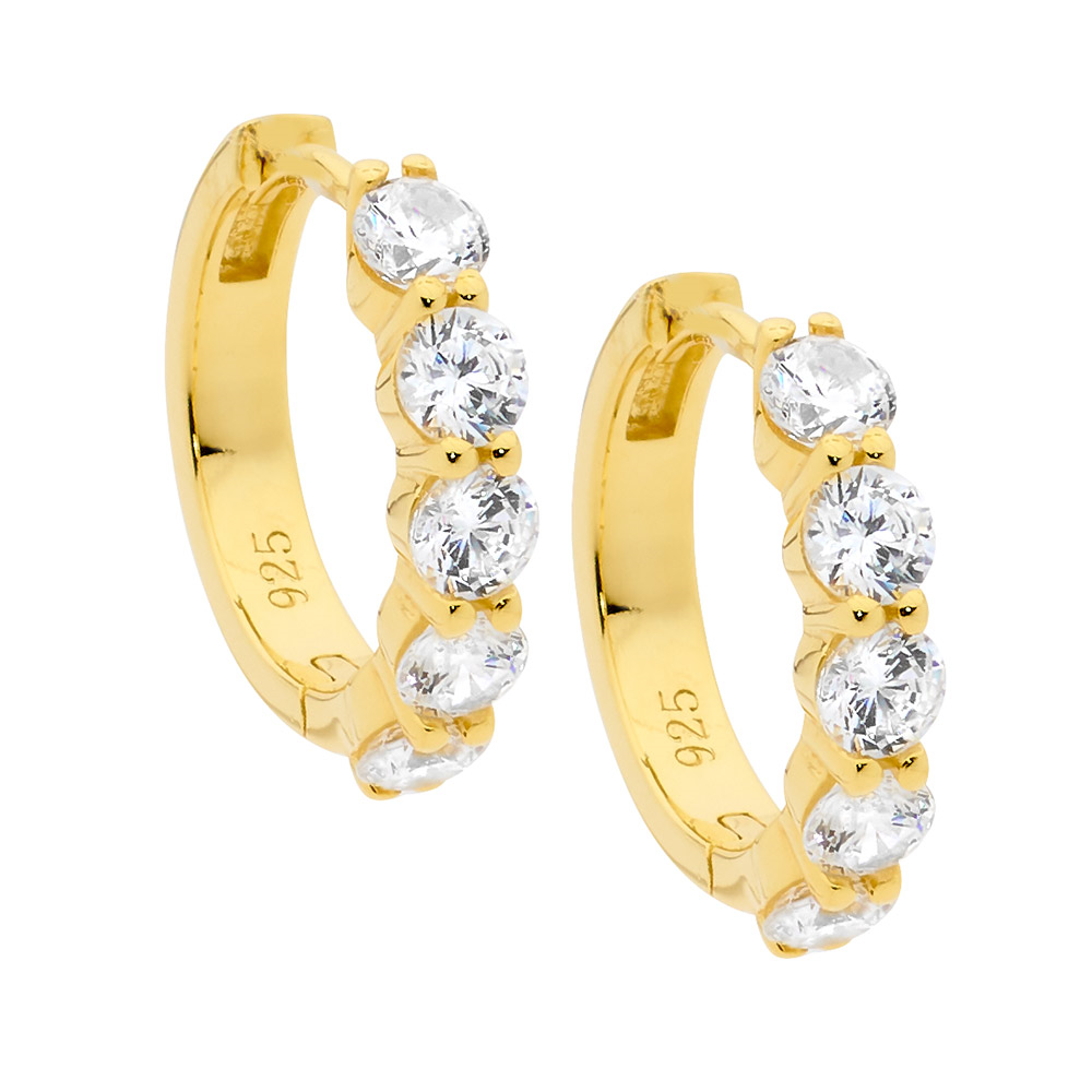 Ellani Cubic Zirconia Hoop Earrings