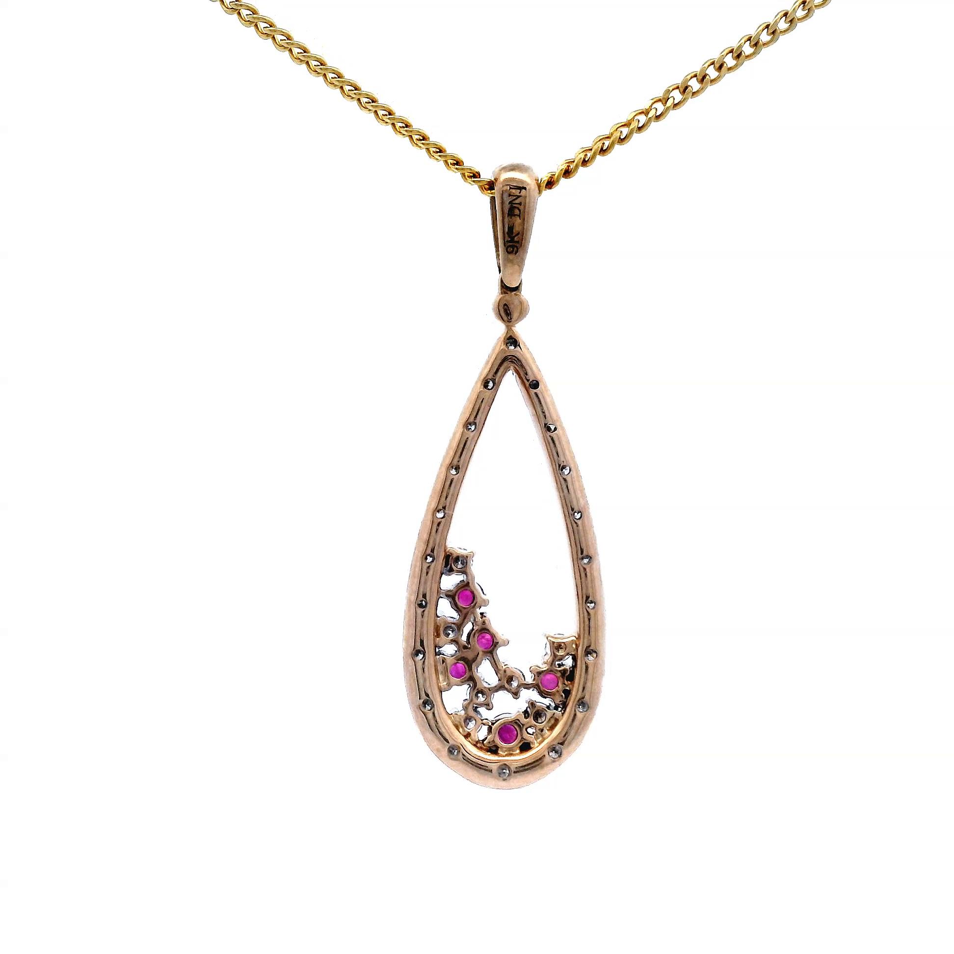 Yellow Gold Ruby and Diamond Pendant