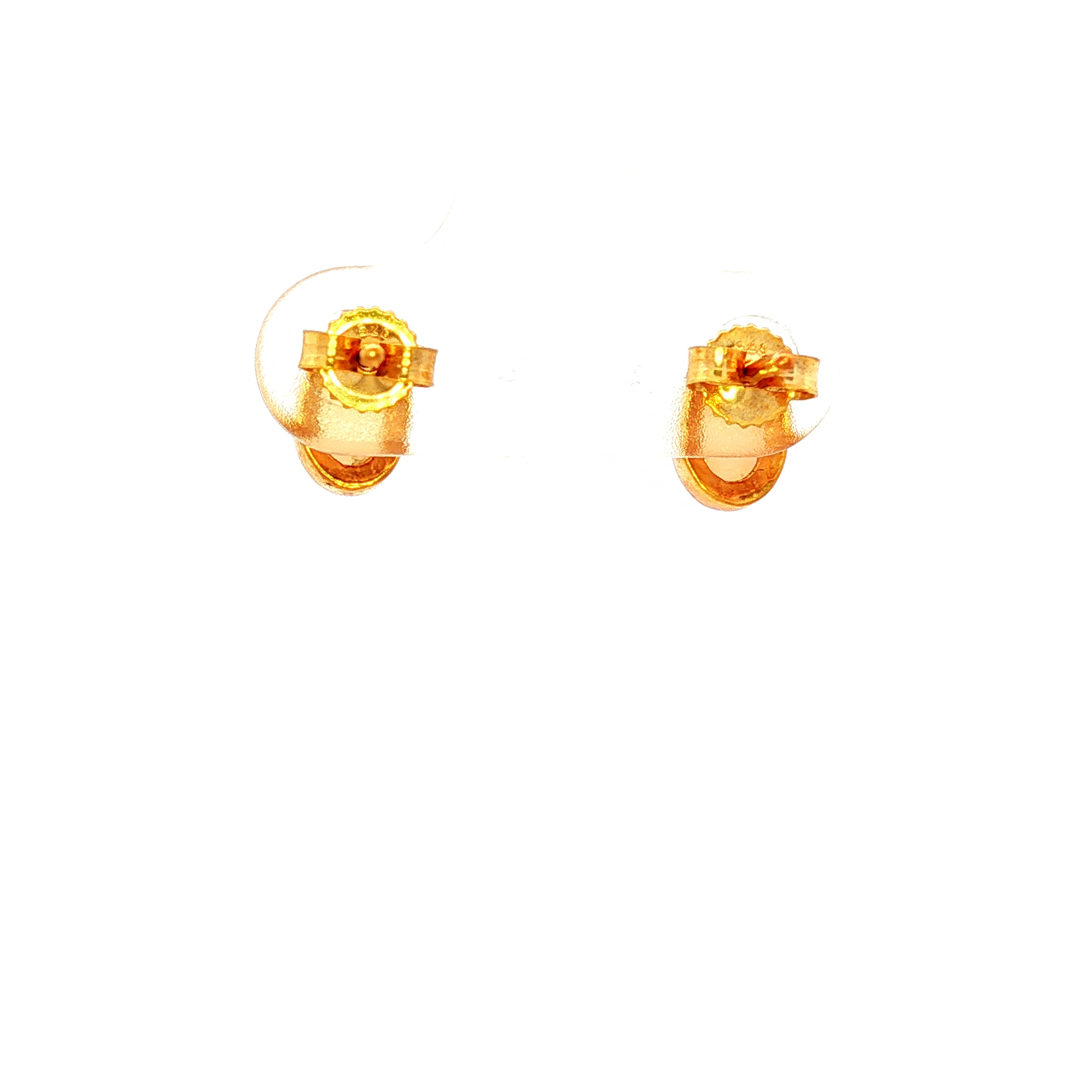 Solid White Opal Bezel Set Earrings Yellow Gold