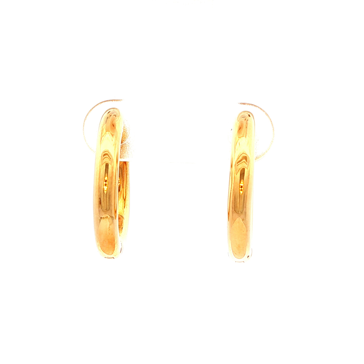 Round Huggie Earrings in Yellow Gold