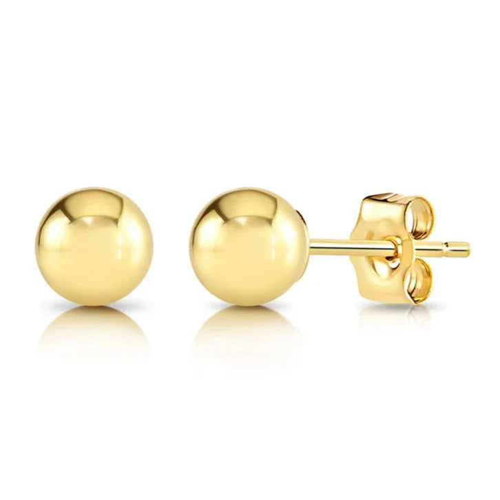 9ct Yellow Gold 6mm Ball Stud Earrings