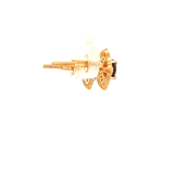 Diamond and Garnet Stud Earrings in Yellow Gold