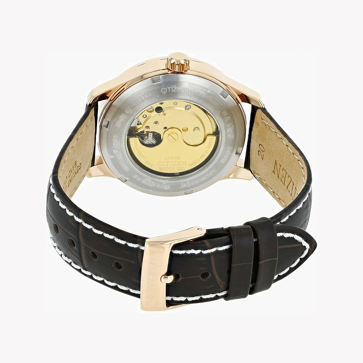 Citizen Silver Dial Calf Leather Strap Mechanical NJ0113