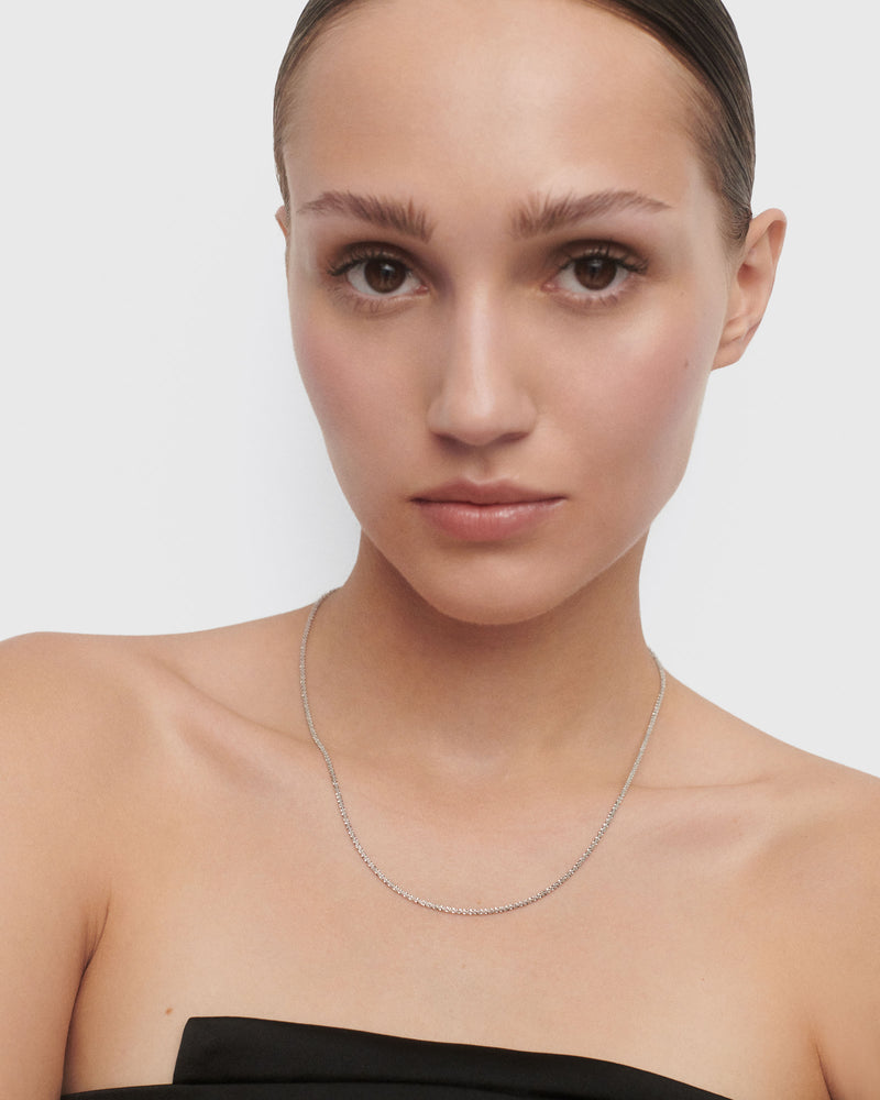 PDPaola Sparkle Silver Chain Necklace