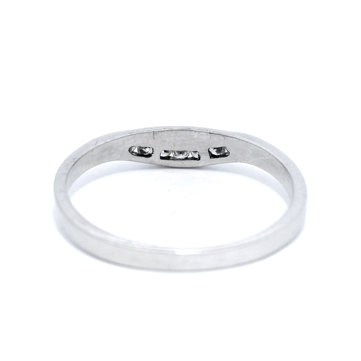 Curved Channel Diamond Eternity Ring in White Gold