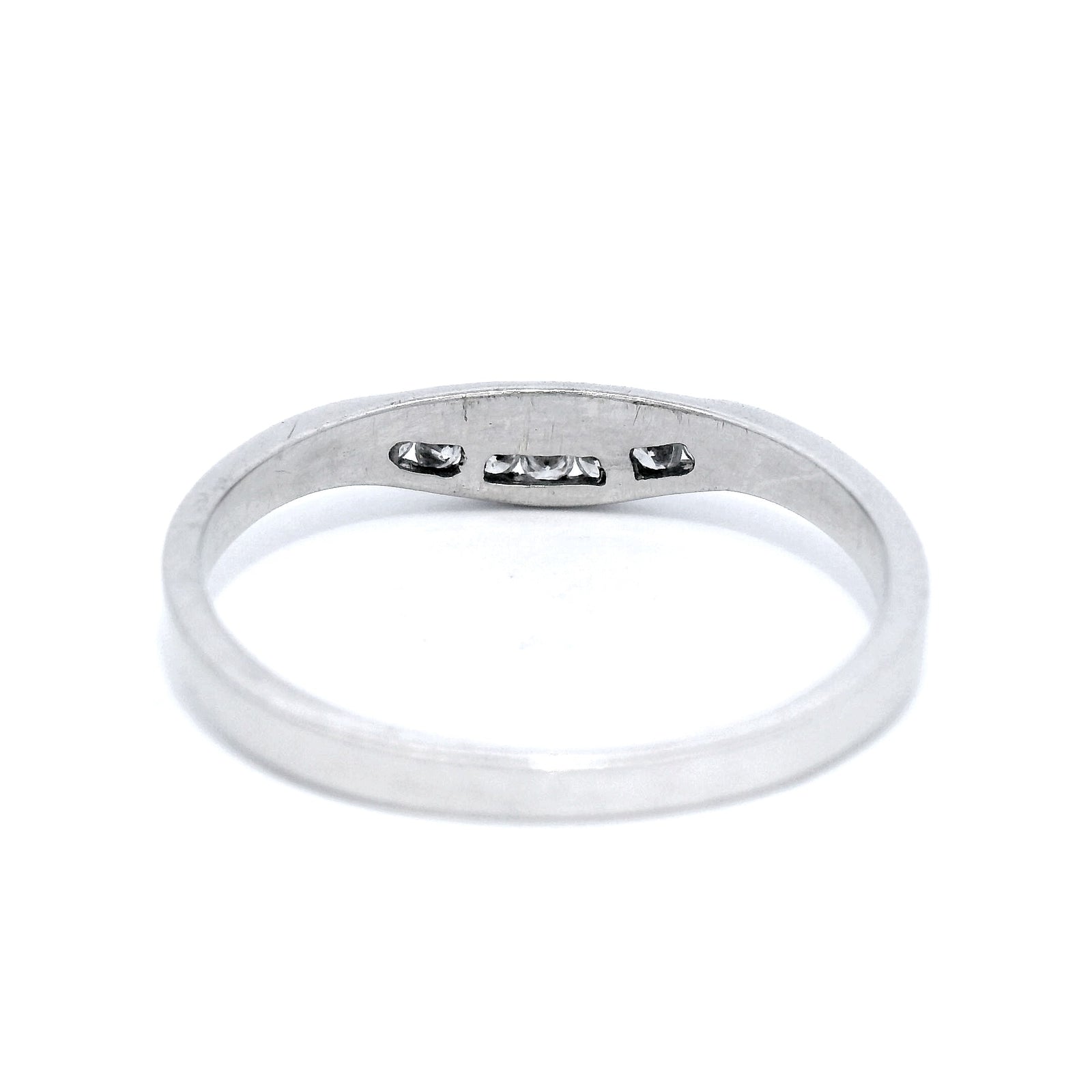 Curved Channel Diamond Eternity Ring in White Gold