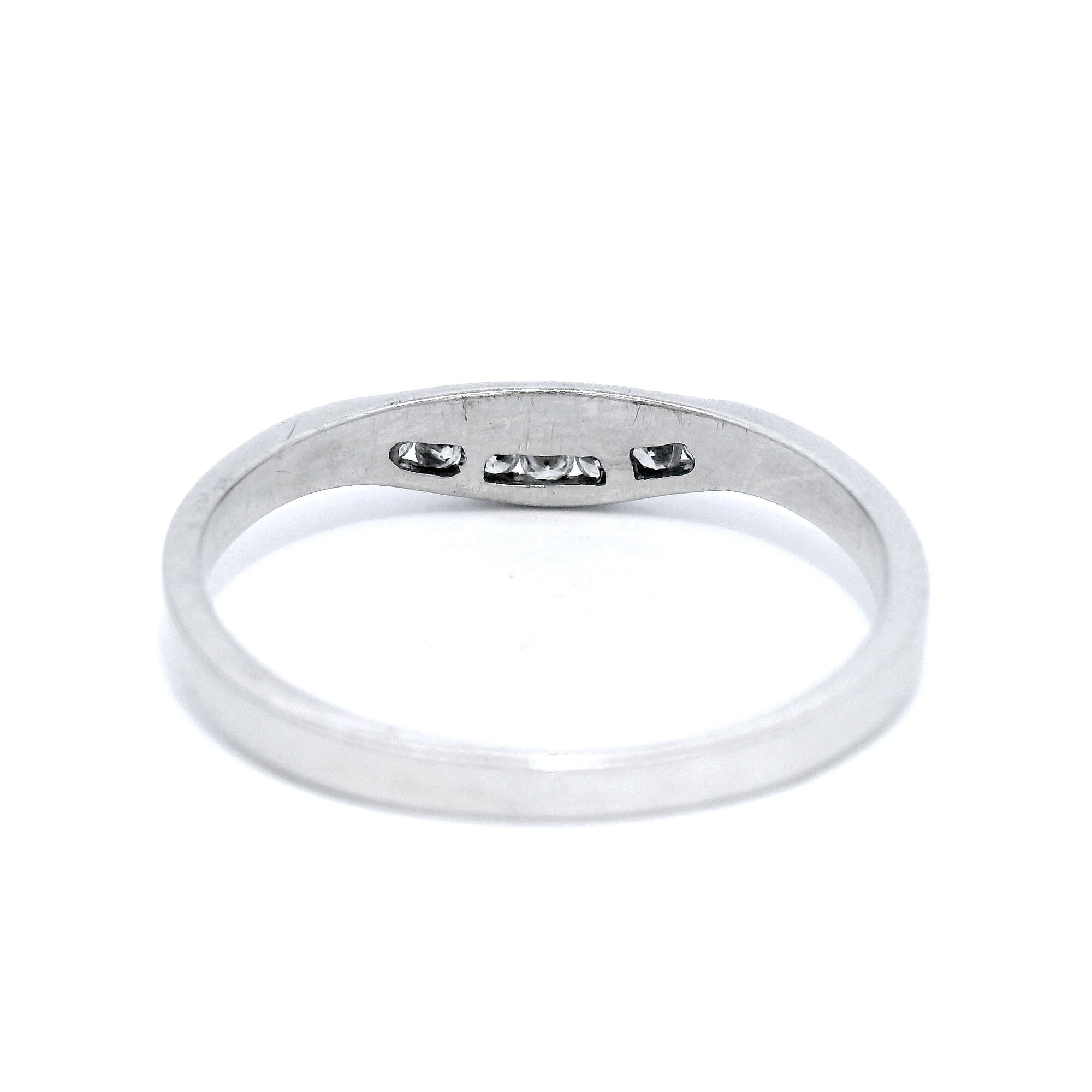 Curved Channel Diamond Eternity Ring in White Gold