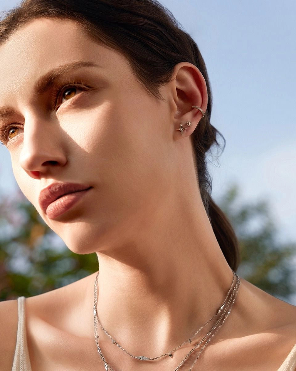 Ania Haie Black Agate Point Barbell Earrings