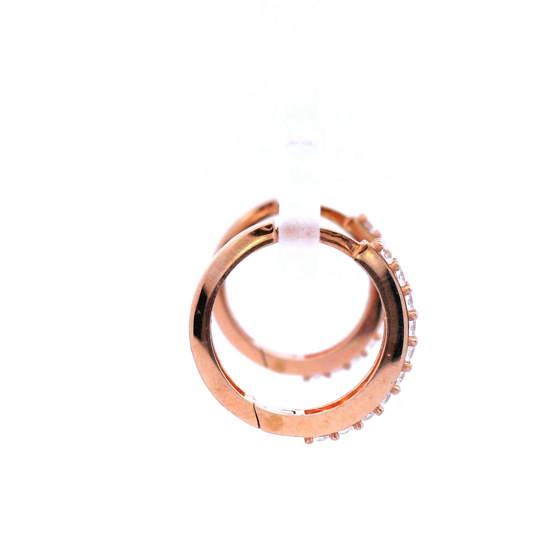 Rose Gold Cubic Zirconia Set Square Tube Huggies