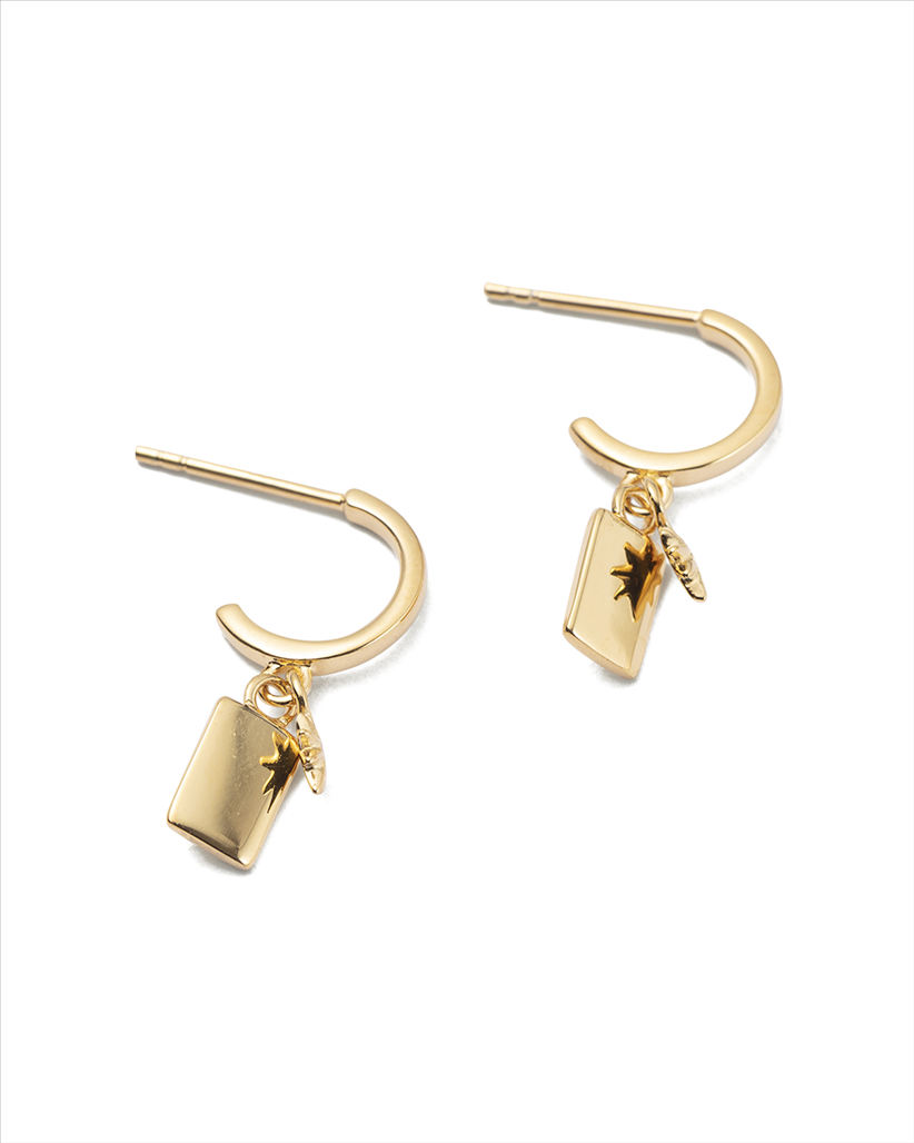 Kirstin Ash 18ct Gold Plated Guiding Star Hoops Set
