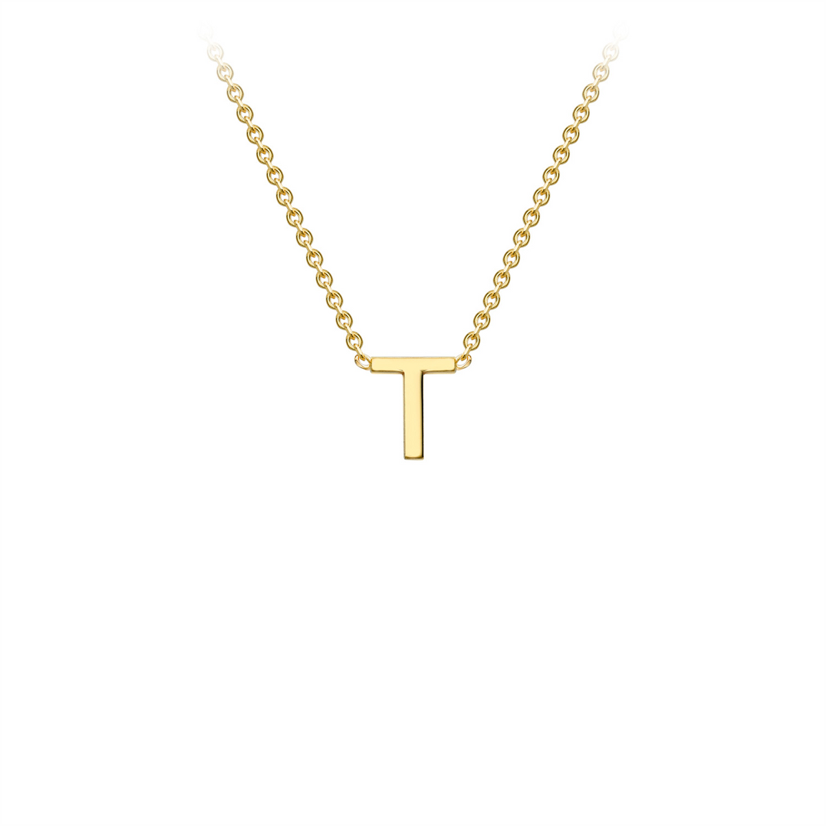 9ct Yellow Gold Petite Initial Necklace - D