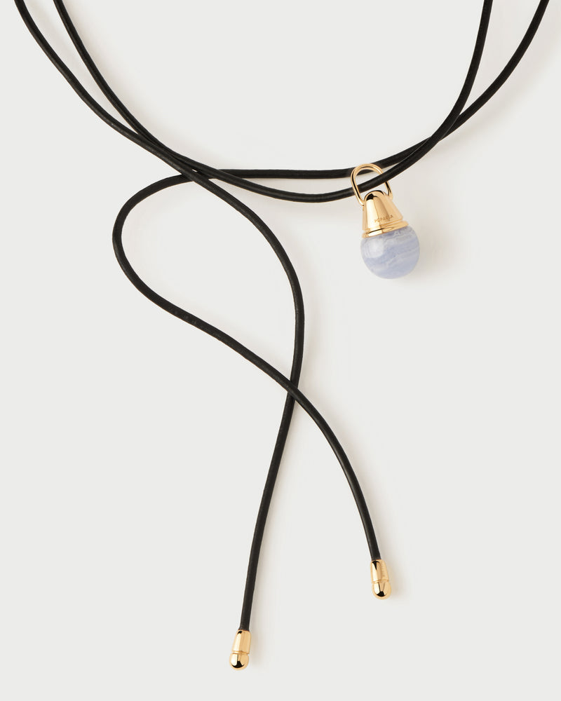 PDPaola Dana Leather Bow Necklace