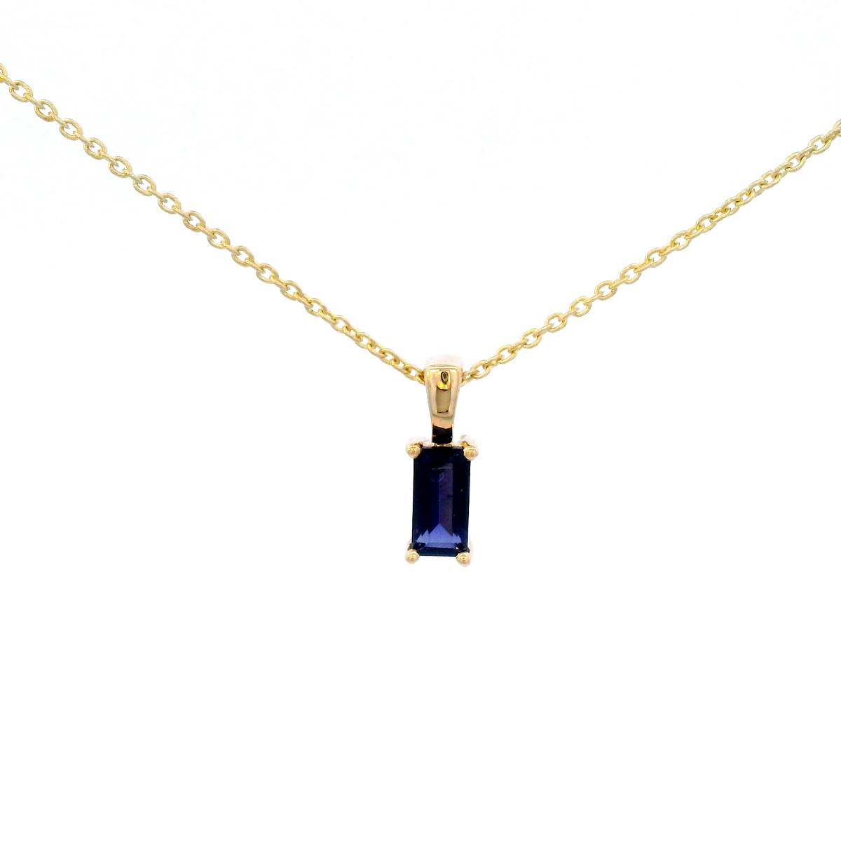 Olite Baguette Necklace in Yellow Gold