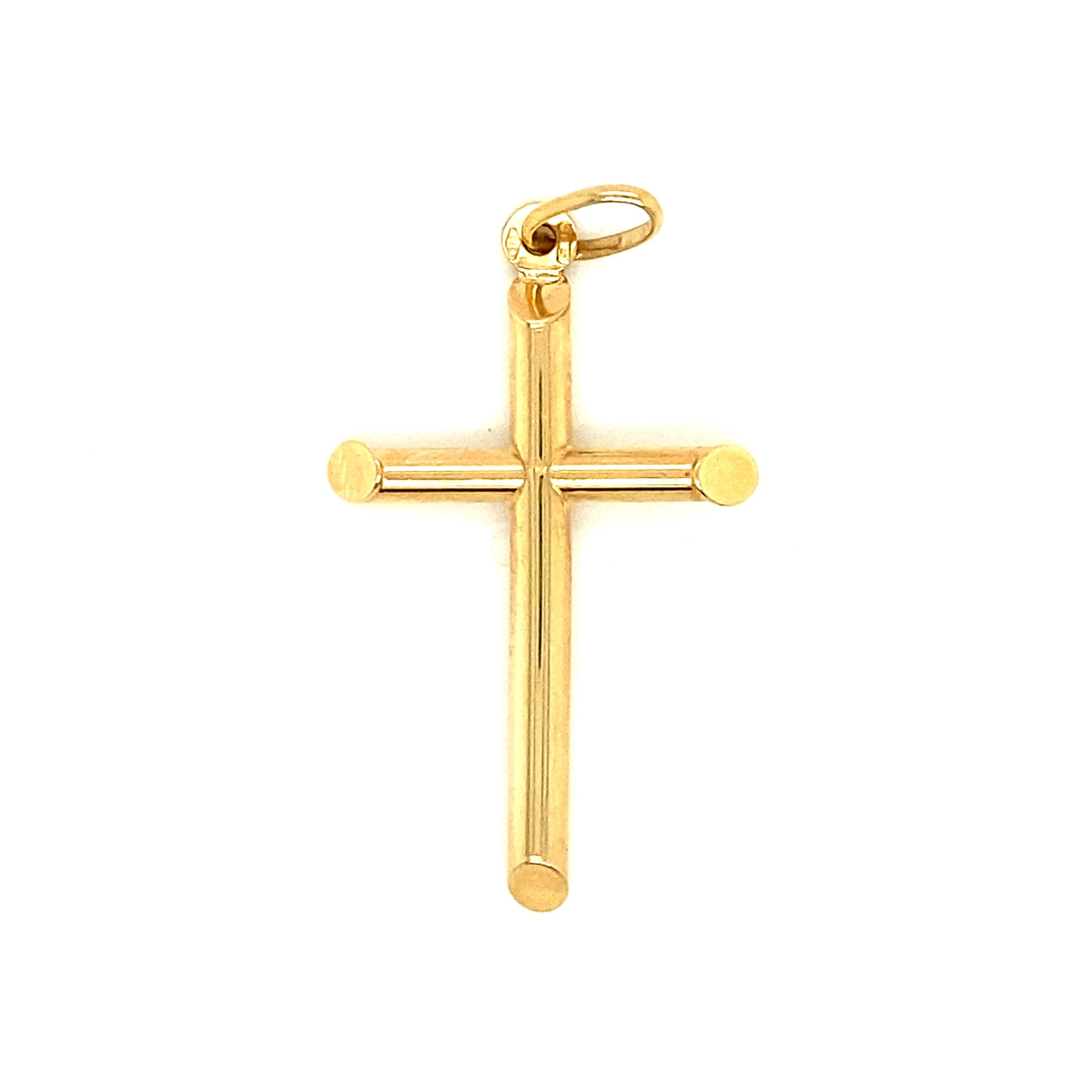 Yellow Gold Plain Tubular Cross