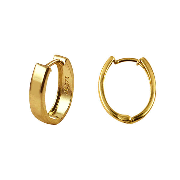 9K Gold Oval Shaped Huggies