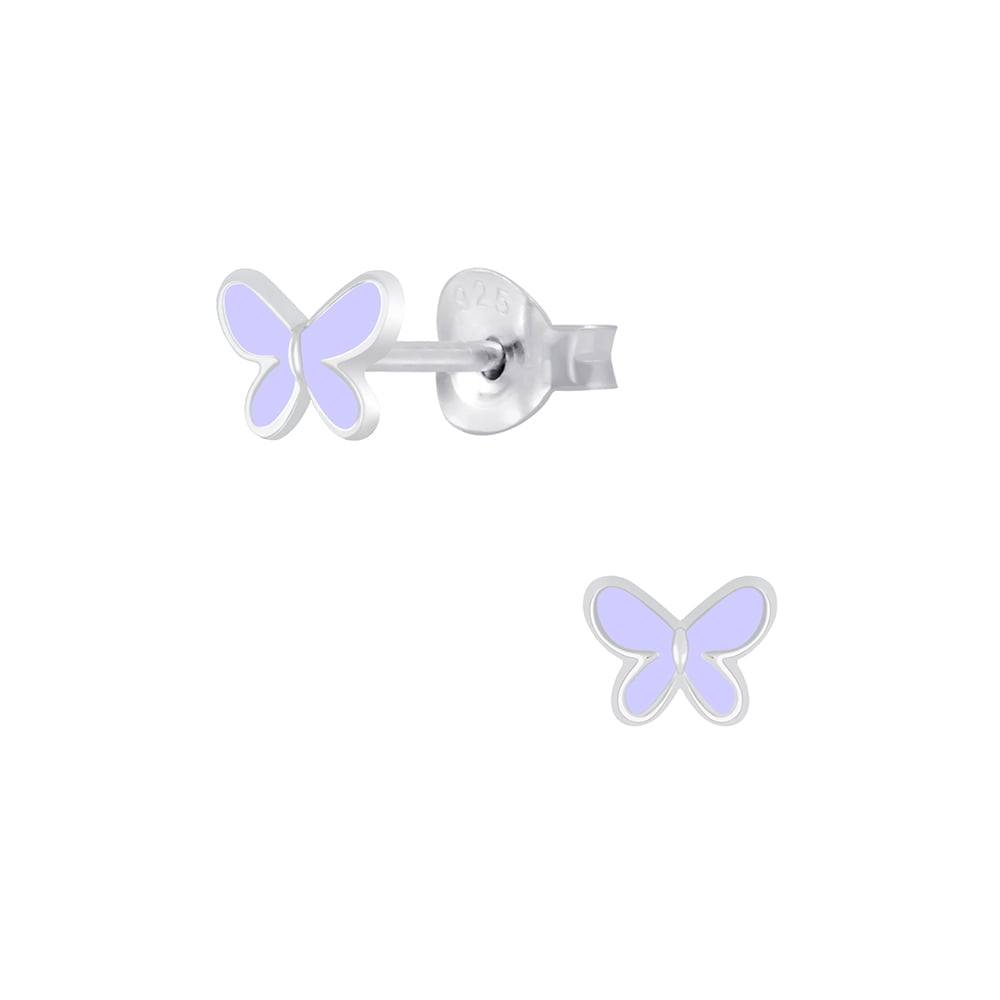 DPI Tiny Treasures Sterling Silver Children’s Purple Butterfly Stud Earring