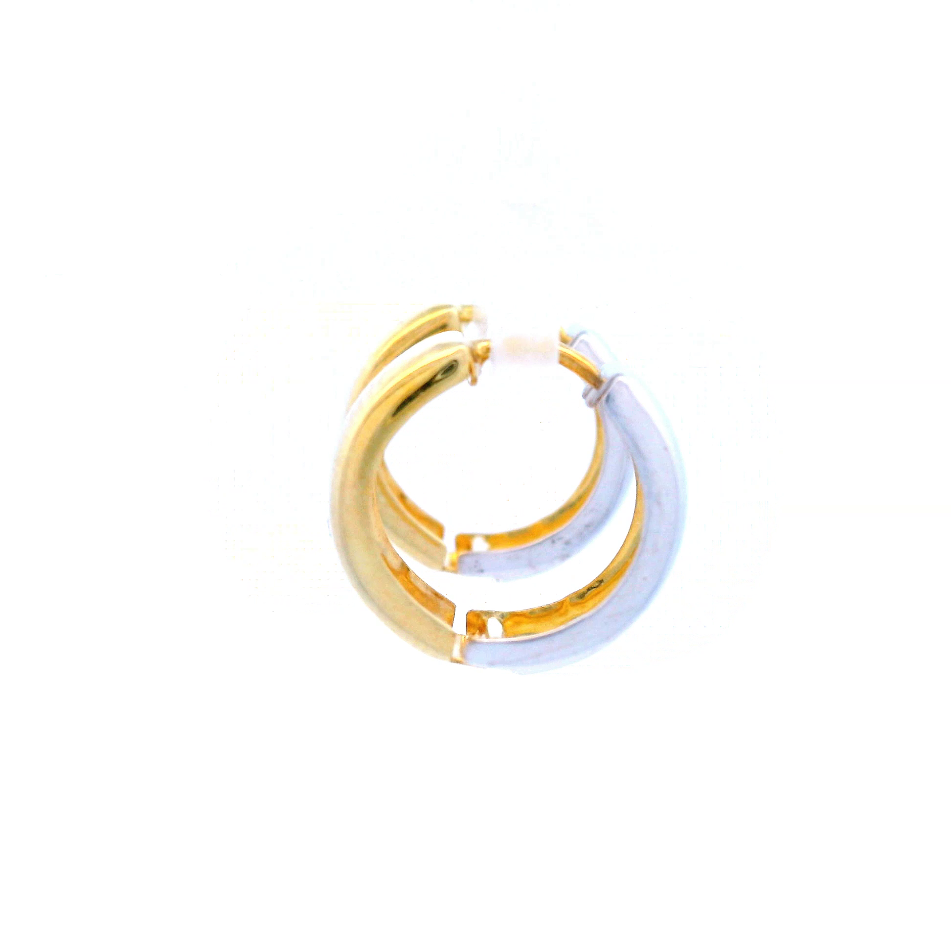 Yellow and White Gold Huggie Earrings