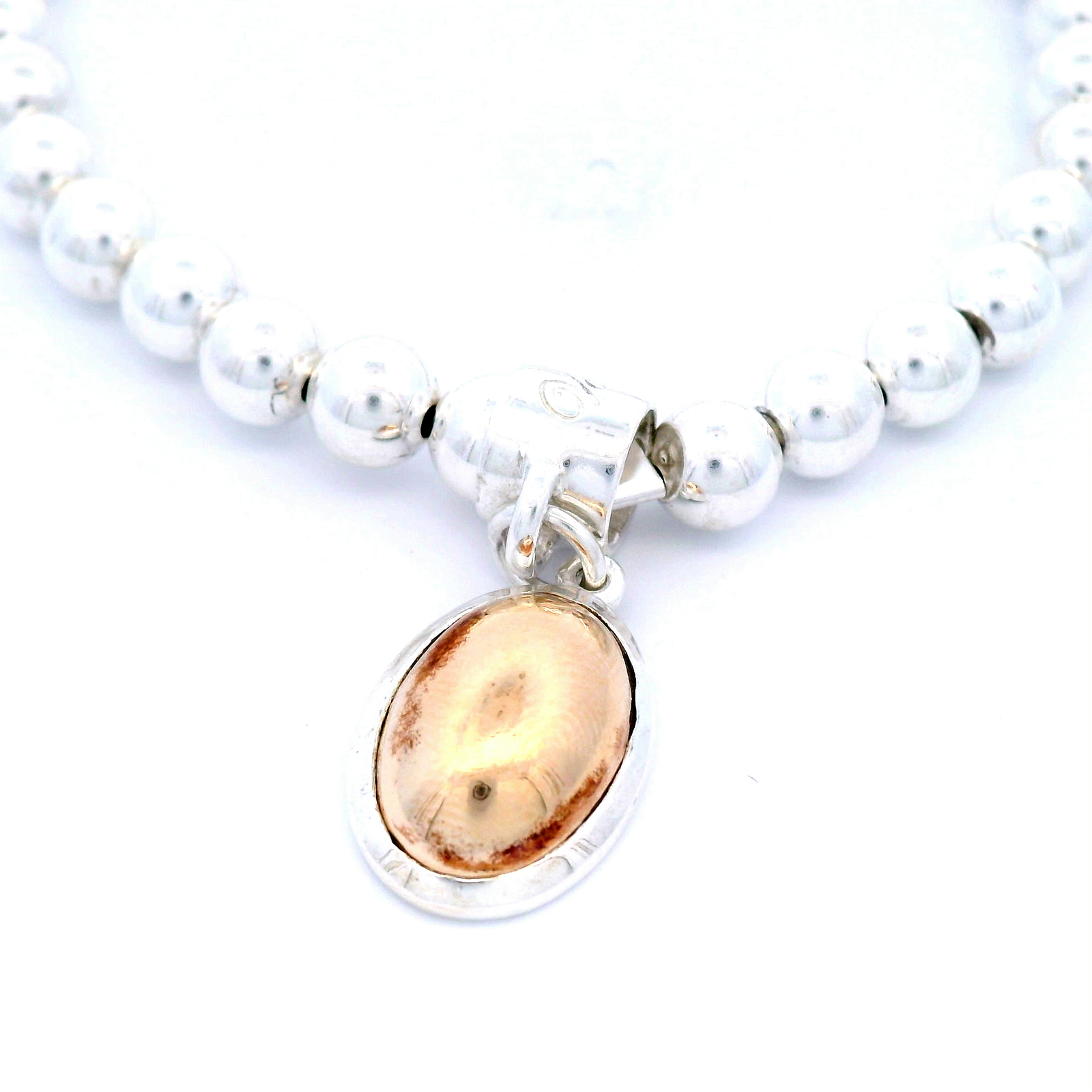 Von Treskow Stretchy Bracelet With Large Yellow Gold-Filled Pendant