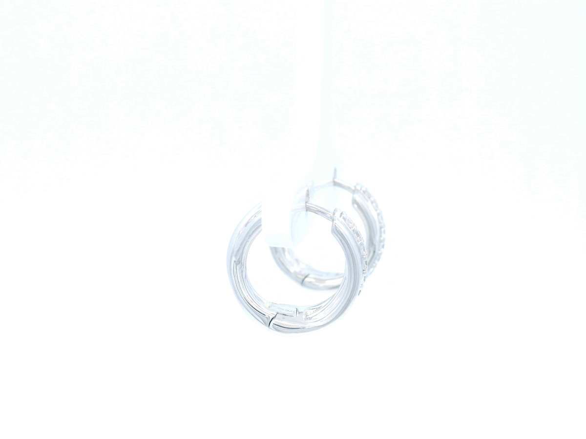 Sterling Silver Claw Set Twist Hoop Earring