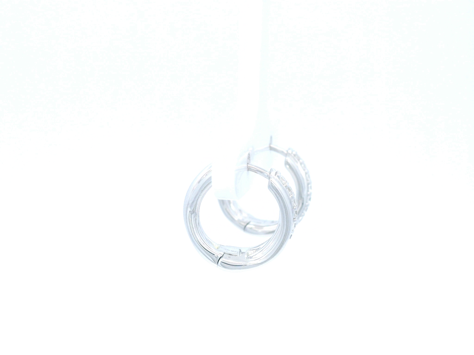 Sterling Silver Claw Set Twist Hoop Earring