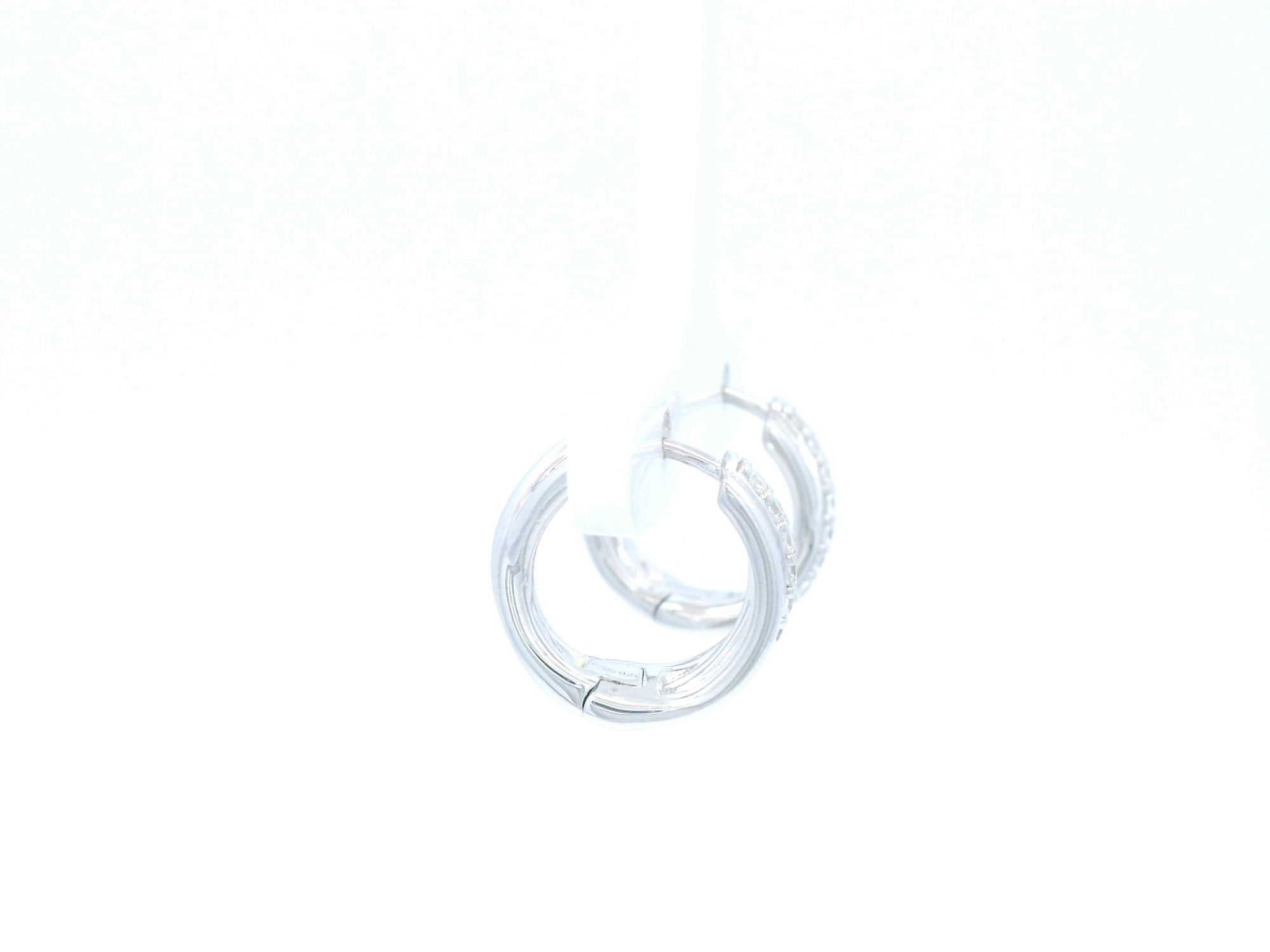 Sterling Silver Claw Set Twist Hoop Earring