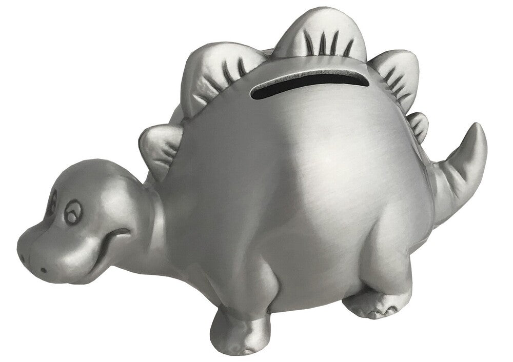 Russell Collection Money Bank - Pewter Finish Dinosaur