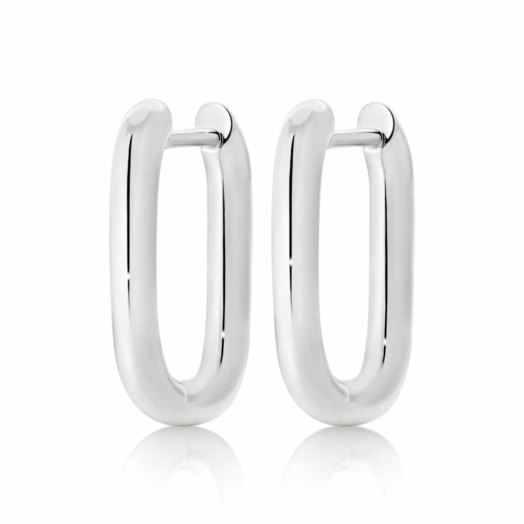 Sterling Silver Rectangle Hoops