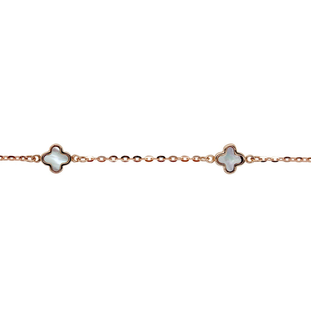 Mini Clover M.O.P. Bracelet in Rose Gold