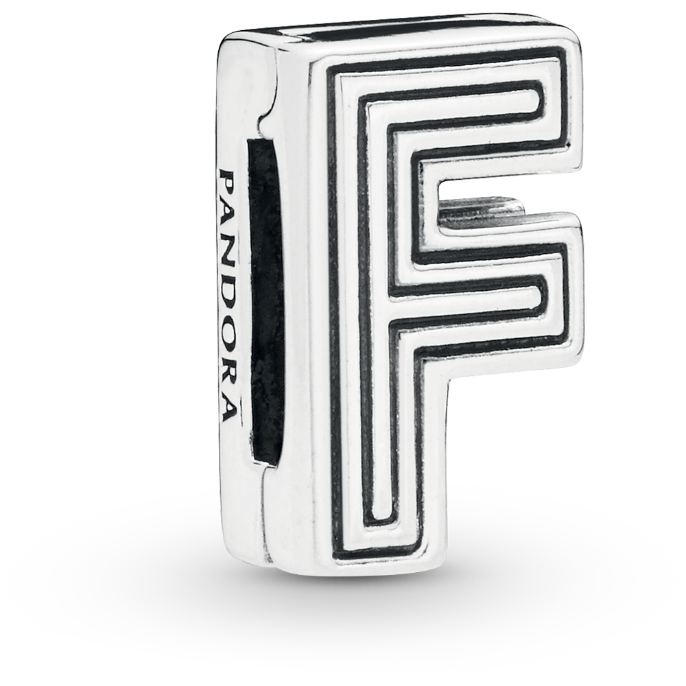 D20 Pandora Reflexions Letter F Silver Charm