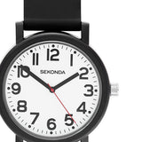 Sekonda Nova White Dial Black Silicone Unisex Watch