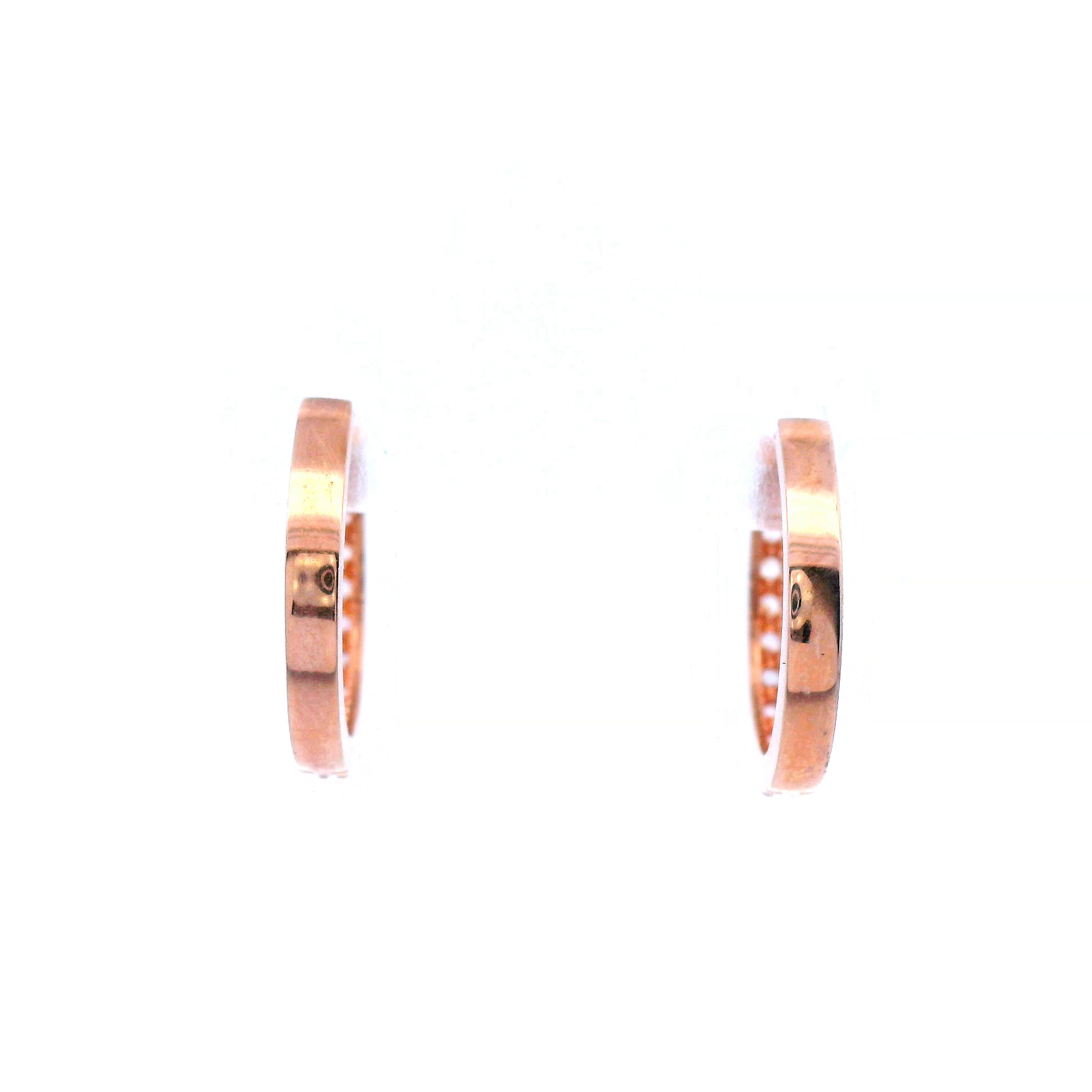 Rose Gold Cubic Zirconia Set Square Tube Huggies