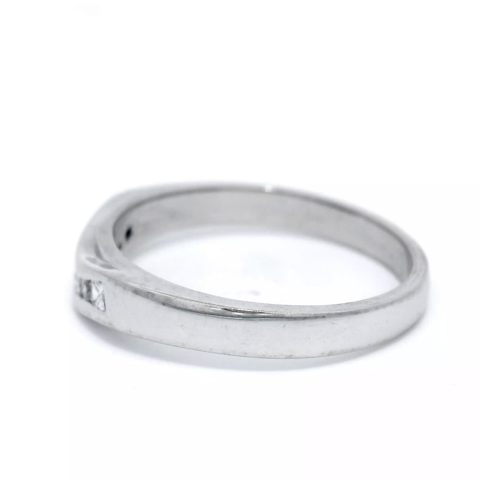 Diamond Curved Eternity Ring in White Gold