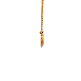 Circle Pressed Opal Bezel Set in Yellow Gold