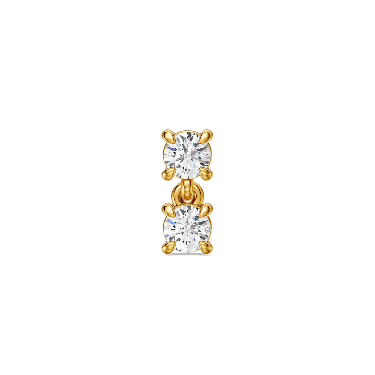 9K YG 0.05ct FVS LGD Single Flat Back Earring