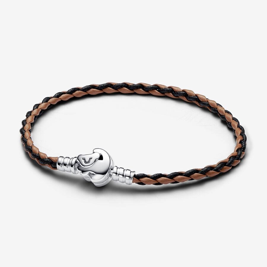 Disney The Lion King sterling silver bracelet with brown and black leather