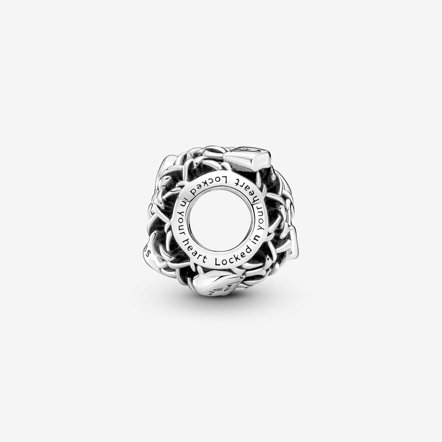 Openwork Chain Link Padlock Charm
